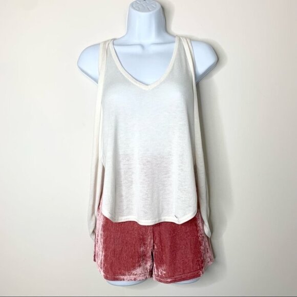 Anthropologie One Grey Day Orion Knit Tank Top Racerback V-neck Cream White - Picture 6 of 16